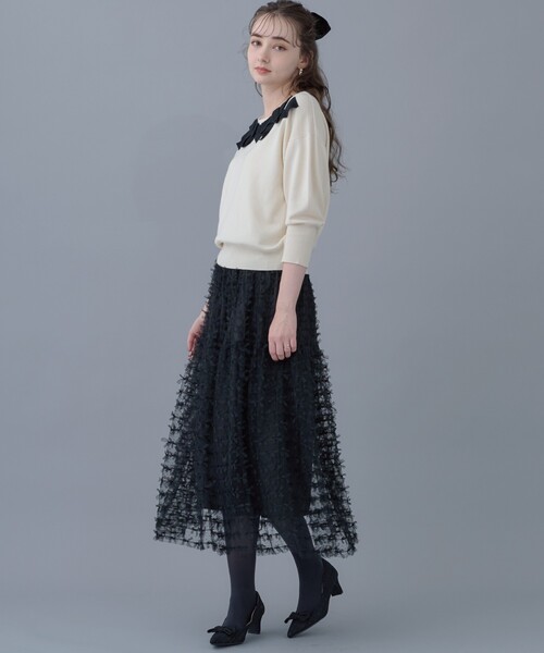 couture brooch（クチュールブローチ）の「◆【ほろ甘フェミニンニット】リボンネックニット（ニット/セーター・レディース・ブラック系3/アイボリー系3/ブラウン系その他5・38/42）」の18枚目の写真