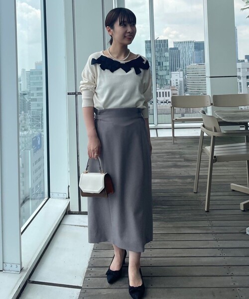 couture brooch（クチュールブローチ）の「◆【ほろ甘フェミニンニット】リボンネックニット（ニット/セーター・レディース・ブラック系3/アイボリー系3/ブラウン系その他5・38/42）」の20枚目の写真