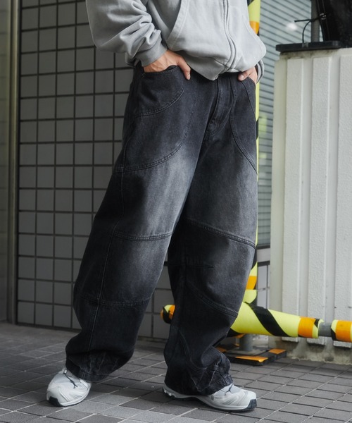 SHORT ROUND（ショートラウンド）の「SHORT ROUND/スーパービッグバレルレッグデニムパンツ（デニムパンツ・メンズ・コバルトブルー/ブラック系その他・LARGE/MEDIUM）」の18枚目の写真