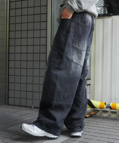 SHORT ROUND（ショートラウンド）の「SHORT ROUND/スーパービッグバレルレッグデニムパンツ（デニムパンツ・メンズ・コバルトブルー/ブラック系その他・LARGE/MEDIUM）」の16枚目の写真