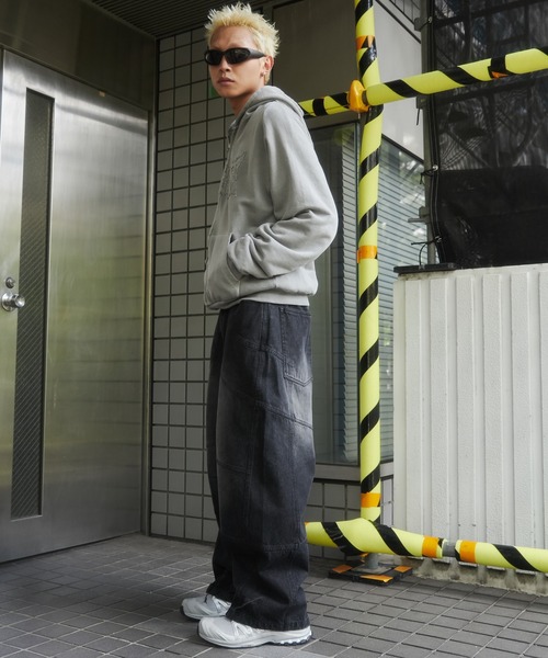 SHORT ROUND（ショートラウンド）の「SHORT ROUND/スーパービッグバレルレッグデニムパンツ（デニムパンツ・メンズ・コバルトブルー/ブラック系その他・LARGE/MEDIUM）」の15枚目の写真