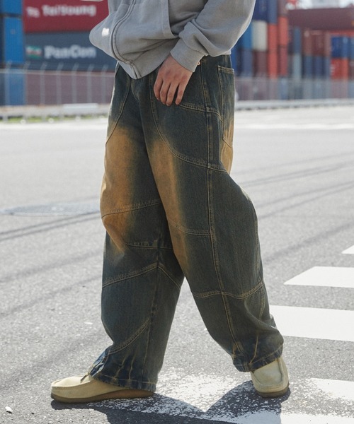 SHORT ROUND（ショートラウンド）の「SHORT ROUND/スーパービッグバレルレッグデニムパンツ（デニムパンツ・メンズ・コバルトブルー/ブラック系その他・LARGE/MEDIUM）」の9枚目の写真