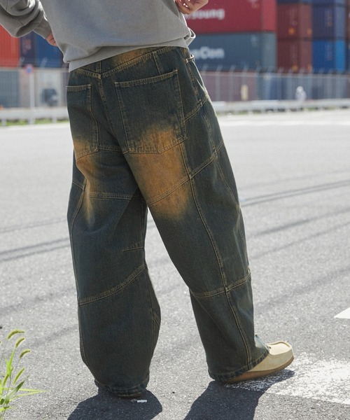 SHORT ROUND（ショートラウンド）の「SHORT ROUND/スーパービッグバレルレッグデニムパンツ（デニムパンツ・メンズ・コバルトブルー/ブラック系その他・LARGE/MEDIUM）」の10枚目の写真