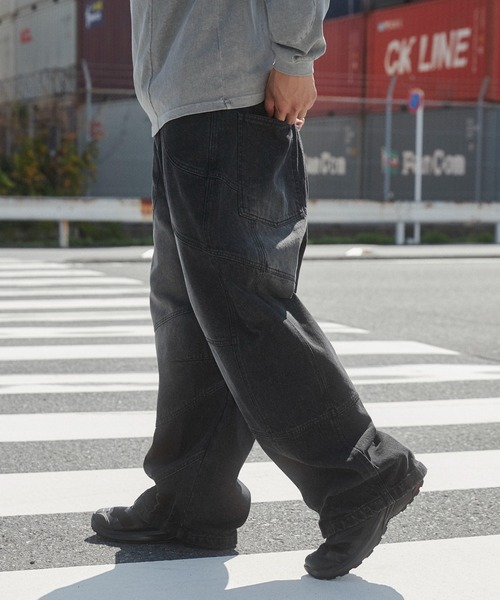 SHORT ROUND（ショートラウンド）の「SHORT ROUND/スーパービッグバレルレッグデニムパンツ（デニムパンツ・メンズ・コバルトブルー/ブラック系その他・LARGE/MEDIUM）」の7枚目の写真