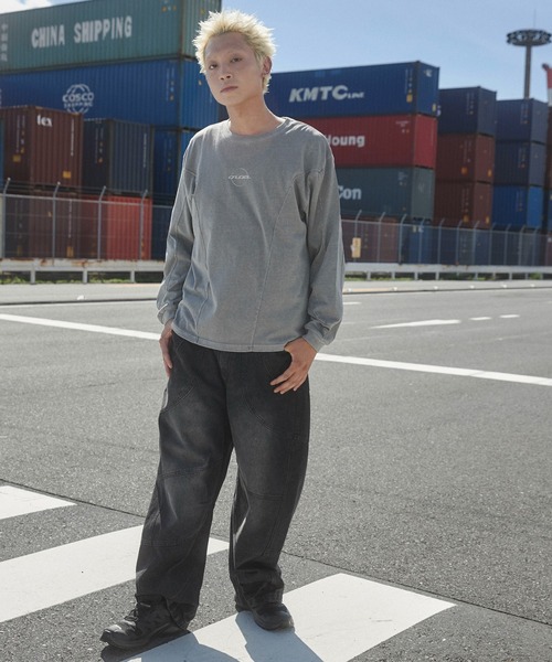 SHORT ROUND（ショートラウンド）の「SHORT ROUND/スーパービッグバレルレッグデニムパンツ（デニムパンツ・メンズ・コバルトブルー/ブラック系その他・LARGE/MEDIUM）」の8枚目の写真