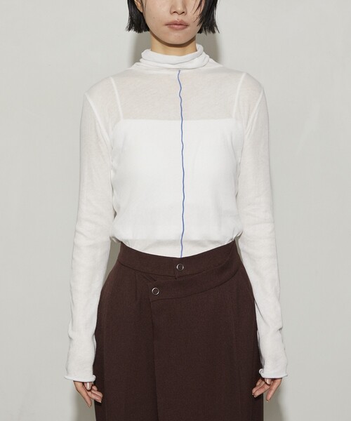 Firsthand（ファーストハンド）の「Firsthand/ファーストハンド ガーゼ天竺ハイネックカーディガン / 2WAY仕様（Tシャツ/カットソー・レディース・ブラック/ブルーグリーン/ホワイト/ピンク・ﾌﾘ-）」の13枚目の写真