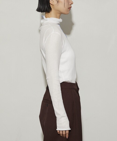 Firsthand（ファーストハンド）の「Firsthand/ファーストハンド ガーゼ天竺ハイネックカーディガン / 2WAY仕様（Tシャツ/カットソー・レディース・ブラック/ブルーグリーン/ホワイト/ピンク・ﾌﾘ-）」の11枚目の写真