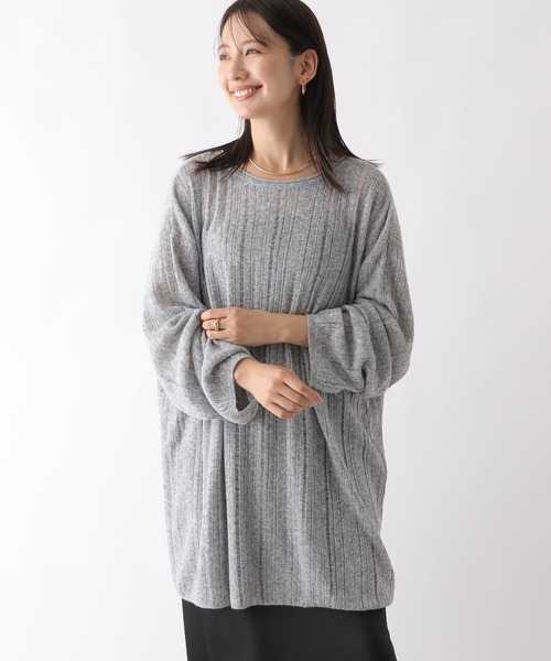 LEPSIM（レプシィム）の「12ゲージシアーニットチュニック　133392（チュニック・レディース・グレー/オフホワイト/ピンク/チャコールグレー・FREE）」の3枚目の写真