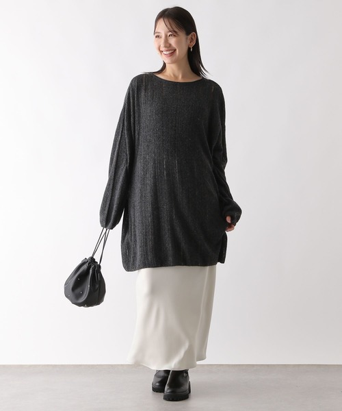 LEPSIM（レプシィム）の「12ゲージシアーニットチュニック　133392（チュニック・レディース・グレー/オフホワイト/ピンク/チャコールグレー・FREE）」の20枚目の写真
