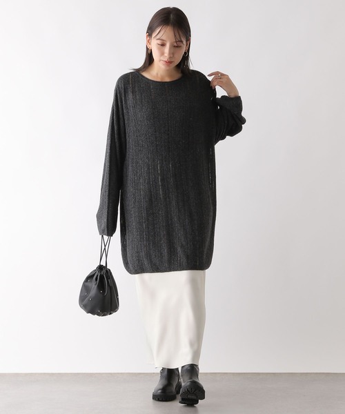 LEPSIM（レプシィム）の「12ゲージシアーニットチュニック　133392（チュニック・レディース・グレー/オフホワイト/ピンク/チャコールグレー・FREE）」の21枚目の写真
