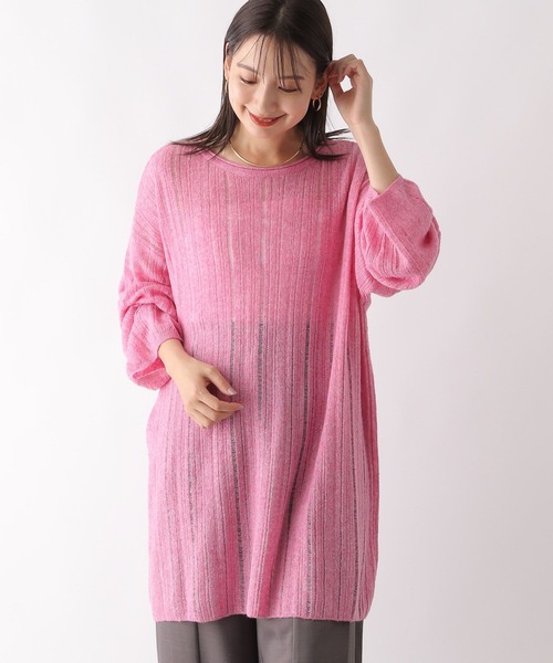 LEPSIM（レプシィム）の「12ゲージシアーニットチュニック　133392（チュニック・レディース・グレー/オフホワイト/ピンク/チャコールグレー・FREE）」の22枚目の写真