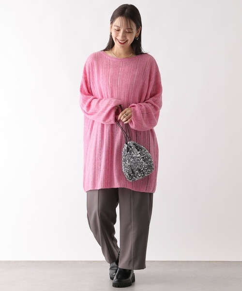 LEPSIM（レプシィム）の「12ゲージシアーニットチュニック　133392（チュニック・レディース・グレー/オフホワイト/ピンク/チャコールグレー・FREE）」の14枚目の写真