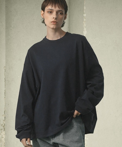 EMMA CLOTHES（エマクローズ）の「ヘビーウェイトルーズベーシックマルチスタイルTシャツ（Tシャツ/カットソー・メンズ・ダークグリーン/ネイビー/ブラック/ホワイト/ダークブラウン/ライトグレー/チャコール・L/M/S）」の7枚目の写真