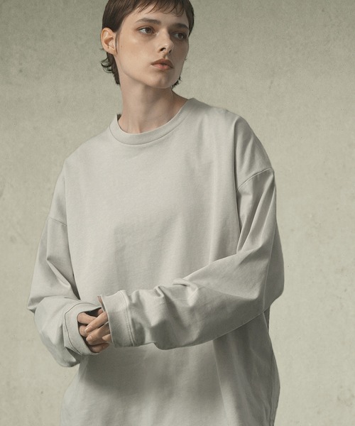 EMMA CLOTHES（エマクローズ）の「ヘビーウェイトルーズベーシックマルチスタイルTシャツ（Tシャツ/カットソー・メンズ・ダークグリーン/ネイビー/ブラック/ホワイト/ダークブラウン/ライトグレー/チャコール・L/M/S）」の3枚目の写真