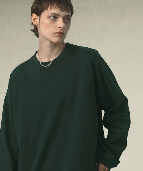 EMMA CLOTHES（エマクローズ）の「ヘビーウェイトルーズベーシックマルチスタイルTシャツ（Tシャツ/カットソー・メンズ・ダークグリーン/ネイビー/ブラック/ホワイト/ダークブラウン/ライトグレー/チャコール・L/M/S）」の6枚目の写真