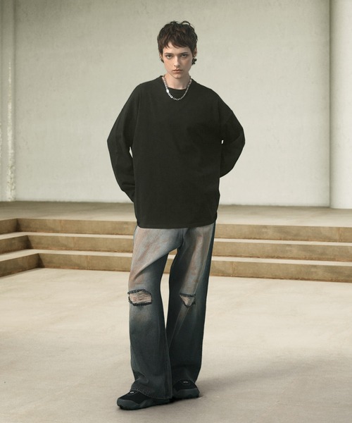 EMMA CLOTHES（エマクローズ）の「ヘビーウェイトルーズベーシックマルチスタイルTシャツ（Tシャツ/カットソー・メンズ・ダークグリーン/ネイビー/ブラック/ホワイト/ダークブラウン/ライトグレー/チャコール・L/M/S）」の22枚目の写真