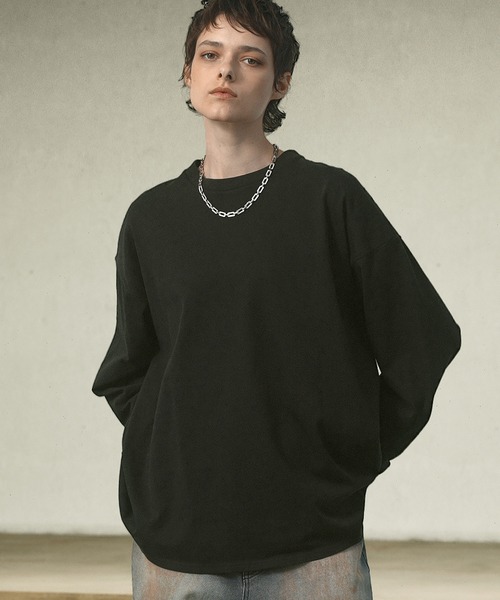 EMMA CLOTHES（エマクローズ）の「ヘビーウェイトルーズベーシックマルチスタイルTシャツ（Tシャツ/カットソー・メンズ・ダークグリーン/ネイビー/ブラック/ホワイト/ダークブラウン/ライトグレー/チャコール・L/M/S）」の14枚目の写真