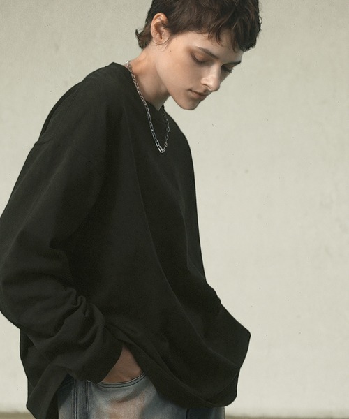 EMMA CLOTHES（エマクローズ）の「ヘビーウェイトルーズベーシックマルチスタイルTシャツ（Tシャツ/カットソー・メンズ・ダークグリーン/ネイビー/ブラック/ホワイト/ダークブラウン/ライトグレー/チャコール・L/M/S）」の16枚目の写真