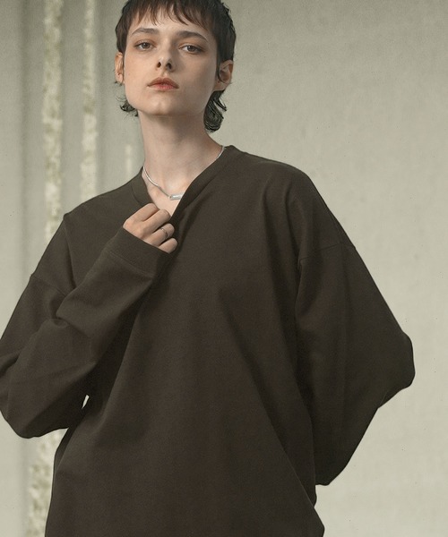 EMMA CLOTHES（エマクローズ）の「ヘビーウェイトルーズベーシックマルチスタイルTシャツ（Tシャツ/カットソー・メンズ・ダークグリーン/ネイビー/ブラック/ホワイト/ダークブラウン/ライトグレー/チャコール・L/M/S）」の8枚目の写真