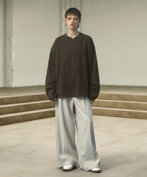 EMMA CLOTHES（エマクローズ）の「ヘビーウェイトルーズベーシックマルチスタイルTシャツ（Tシャツ/カットソー・メンズ・ダークグリーン/ネイビー/ブラック/ホワイト/ダークブラウン/ライトグレー/チャコール・L/M/S）」の13枚目の写真