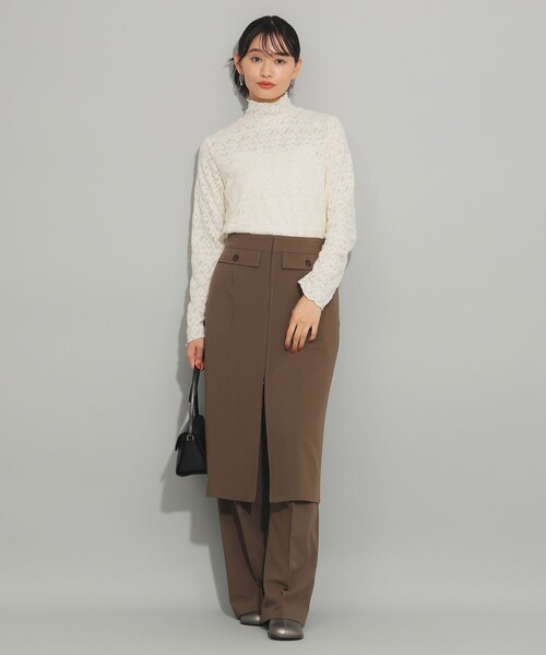 Ray BEAMS（レイビームス）の「キモウ レース ハイネック トップス（Tシャツ/カットソー・レディース・ブラック/オフホワイト・ONE SIZE）」の4枚目の写真