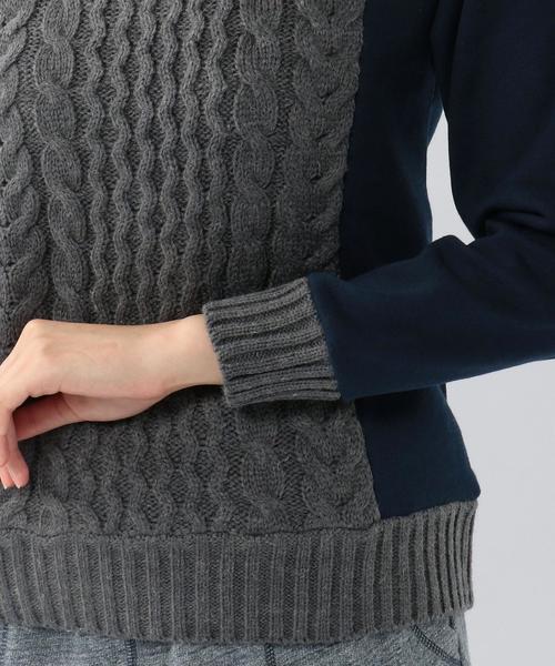 coen(コーエン)の「裏毛フロントニットドッキングプルオーバー(スウェット・レディース・グレー/ネイビー・LARGE/MEDIUM)」の7枚目の写真
