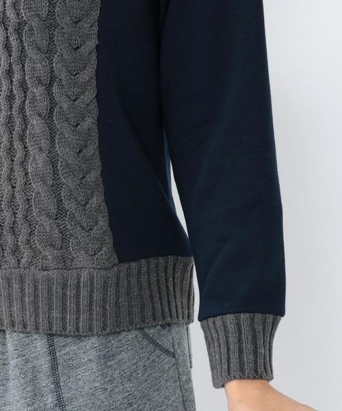coen(コーエン)の「裏毛フロントニットドッキングプルオーバー(スウェット・レディース・グレー/ネイビー・LARGE/MEDIUM)」の11枚目の写真
