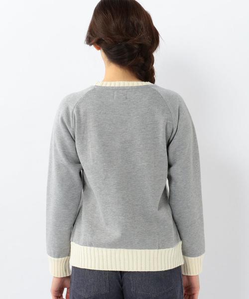 coen(コーエン)の「裏毛フロントニットドッキングプルオーバー(スウェット・レディース・グレー/ネイビー・LARGE/MEDIUM)」の13枚目の写真