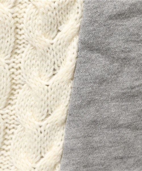 coen(コーエン)の「裏毛フロントニットドッキングプルオーバー(スウェット・レディース・グレー/ネイビー・LARGE/MEDIUM)」の9枚目の写真