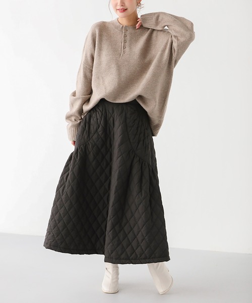 Fit more(フィットモア)の「【ZOZO限定商品】キルティングフレアスカート(スカート・レディース・ブラック/アイボリー・SHORT/LONG)」の8枚目の写真