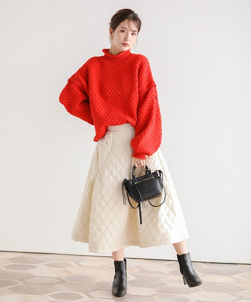 Fit more(フィットモア)の「【ZOZO限定商品】キルティングフレアスカート(スカート・レディース・ブラック/アイボリー・SHORT/LONG)」の10枚目の写真