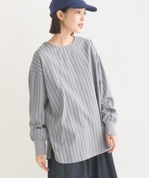 OMNES | 製品洗いコットンブロード裾ラウンドレイヤードブラウス(シャツ/ブラウス)