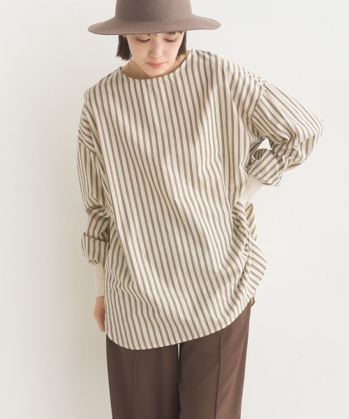 OMNES（オムネス）の「製品洗いコットンブロード裾ラウンドレイヤードブラウス（シャツ/ブラウス・レディース・ホワイト/ブラック系その他/ブラック系その他2/ライトグレー/グレー系その他/ベージュ系その他/ベージュ系その他2/ブルー系その他/ベージュ系その他3/ライトブルー・FREE）」の20枚目の写真