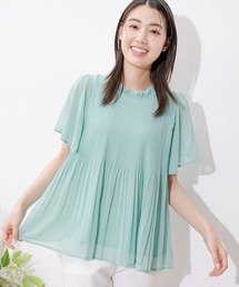 Jayro（ジャイロ）の「プリーツ調シフォンフリルトップス（シャツ/ブラウス）」