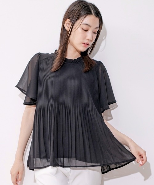 Jayro(ジャイロ)の「プリーツ調シフォンフリルトップス(シャツ/ブラウス・レディース・ホワイト系その他/ライトグリーン/ピンク/ブルー/ブラック・FREE)」の11枚目の写真