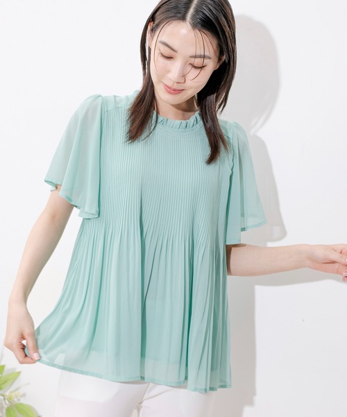 Jayro(ジャイロ)の「プリーツ調シフォンフリルトップス(シャツ/ブラウス・レディース・ホワイト系その他/ライトグリーン/ピンク/ブルー/ブラック・FREE)」の17枚目の写真