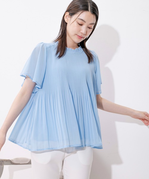 Jayro(ジャイロ)の「プリーツ調シフォンフリルトップス(シャツ/ブラウス・レディース・ホワイト系その他/ライトグリーン/ピンク/ブルー/ブラック・FREE)」の22枚目の写真
