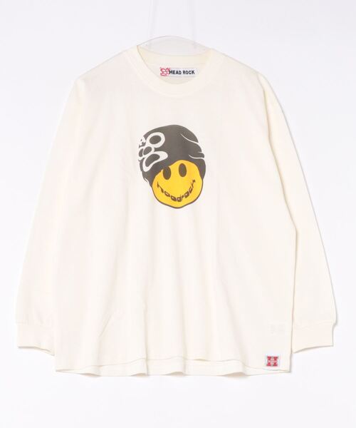 HEAD ROCK（ヘッドロック）の「長袖オーバーサイズTシャツ（大人）（Tシャツ/カットソー・レディース・オフホワイト/杢グレー/スミクロ・160/170/180）」の2枚目の写真
