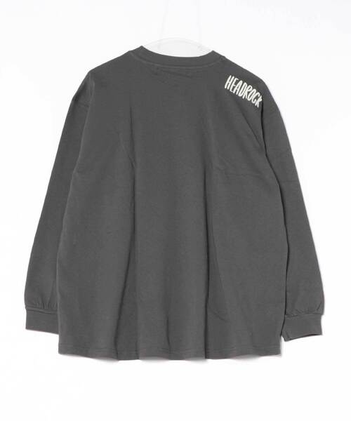 HEAD ROCK（ヘッドロック）の「長袖オーバーサイズTシャツ（大人）（Tシャツ/カットソー・レディース・オフホワイト/杢グレー/スミクロ・160/170/180）」の4枚目の写真