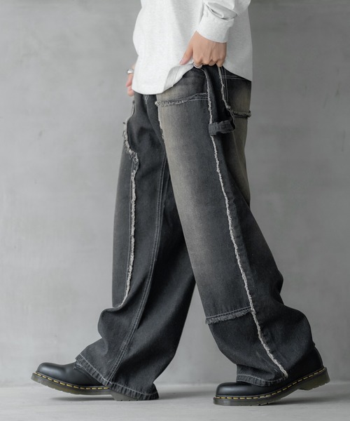 improves（インプローブス）の「ダブルニー フリンジ加工 デニムパンツ