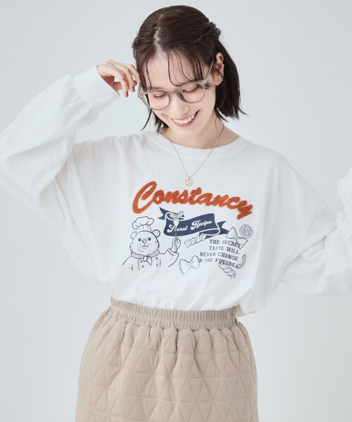 洗える】サガラ刺繍オーバーサイズロンT（Tシャツ/カットソー