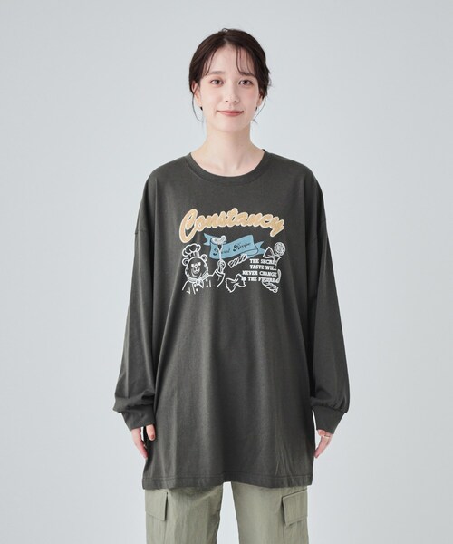 Cutie Blonde(キューティーブロンド)の「【洗える】サガラ刺繍オーバーサイズロンT(Tシャツ/カットソー・レディース・チャコールグレー/ホワイト系/ライトブルー/ブラック・00)」の21枚目の写真