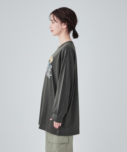 Cutie Blonde(キューティーブロンド)の「【洗える】サガラ刺繍オーバーサイズロンT(Tシャツ/カットソー・レディース・チャコールグレー/ホワイト系/ライトブルー/ブラック・00)」の22枚目の写真