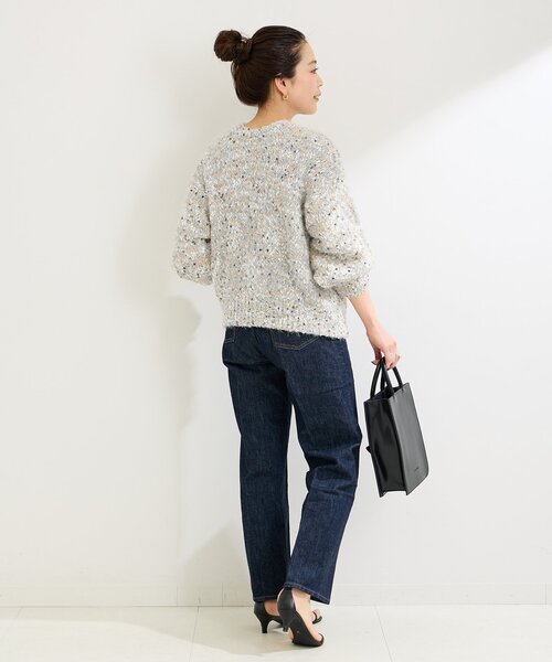 B.C STOCK（ベーセーストック）の「《追加》ポコポコヤーンミックス2WAYカーディガン（ニット/セーター・レディース・ホワイト/チャコールグレー/ネイビー・FREE）」の10枚目の写真