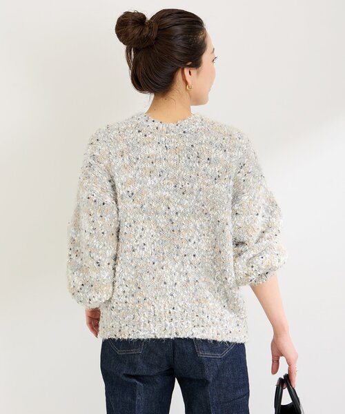 B.C STOCK（ベーセーストック）の「《追加》ポコポコヤーンミックス2WAYカーディガン（ニット/セーター・レディース・ホワイト/チャコールグレー/ネイビー・FREE）」の13枚目の写真