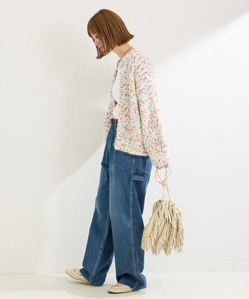 B.C STOCK（ベーセーストック）の「《追加》ポコポコヤーンミックス2WAYカーディガン（ニット/セーター・レディース・ホワイト/チャコールグレー/ネイビー・FREE）」の18枚目の写真