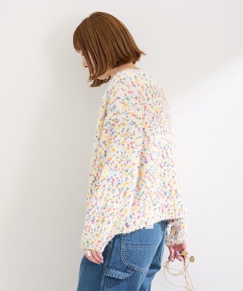 B.C STOCK（ベーセーストック）の「《追加》ポコポコヤーンミックス2WAYカーディガン（ニット/セーター・レディース・ホワイト/チャコールグレー/ネイビー・FREE）」の21枚目の写真
