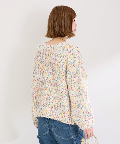 B.C STOCK（ベーセーストック）の「《追加》ポコポコヤーンミックス2WAYカーディガン（ニット/セーター・レディース・ホワイト/チャコールグレー/ネイビー・FREE）」の22枚目の写真