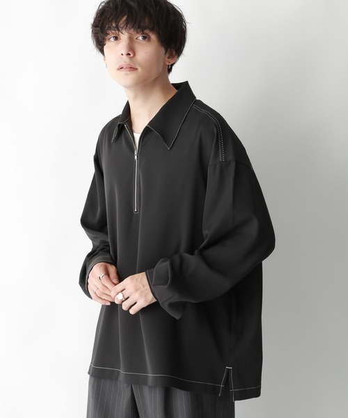 RAGEBLUE(レイジブルー)の「【LUXURY+EASY】ラグイージー/ハーフジップステッチシャツ(シャツ/ブラウス・メンズ・ホワイト/ブラック/グリーン・MEDIUM/LARGE)」の22枚目の写真