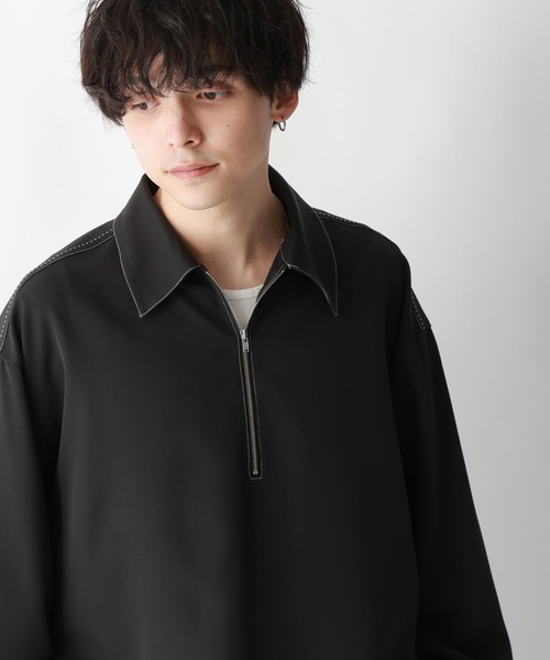 RAGEBLUE(レイジブルー)の「【LUXURY+EASY】ラグイージー/ハーフジップステッチシャツ(シャツ/ブラウス・メンズ・ホワイト/ブラック/グリーン・MEDIUM/LARGE)」の21枚目の写真